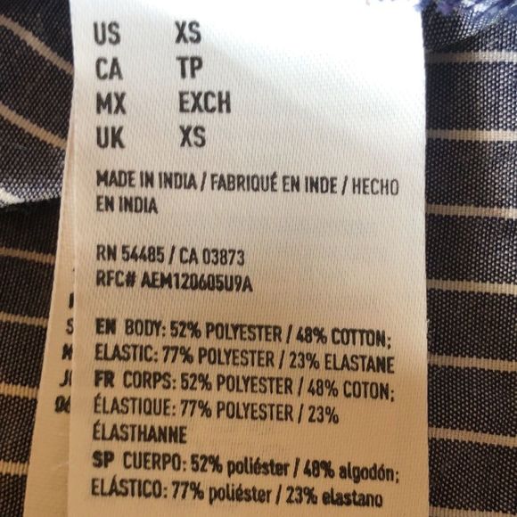 American Eagle Outfitters off shoulder/tiered bell sleeves/smocked sz XS/stripes - Picture 8 of 16